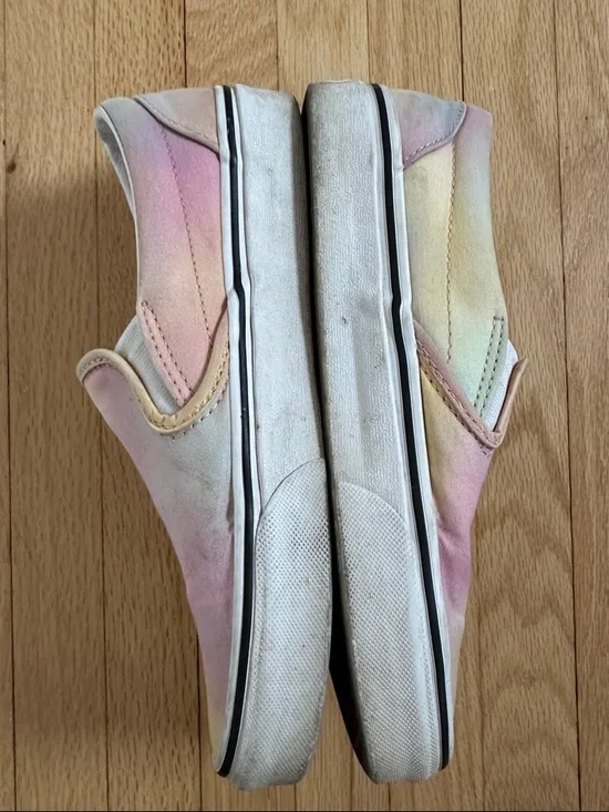 Lot of 2 pairs of Vans slip-ons, Galaxy & Pastel Tie-Dye 6.5 men’s / 8 women’s - Picture 5 of 15